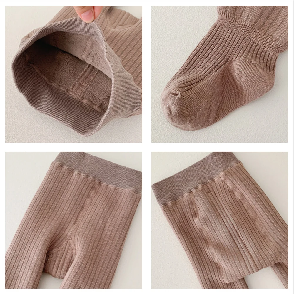 Baby Winter Pantyhose,With Artificial Velvet and Thickness Leggings,70cm to 130cm Warm Pants and Socks for Children Kids