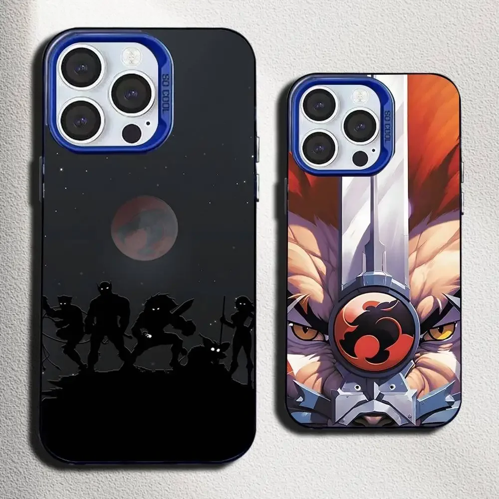 

Cartoon T-ThunderCats Phone Case For iPhone 16,15,14,13,12,11,Mini,Pro,SE,MAX Blue Matte Silicone Cover