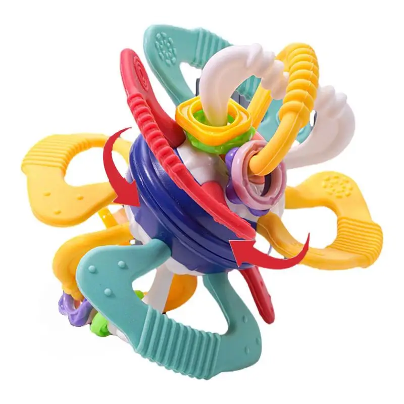 Boule à mâcher sensorielle pour enfants, jouets de dentition à poignée multi-texturée, accessoires de développement d'apprentissage, dentition à croquer