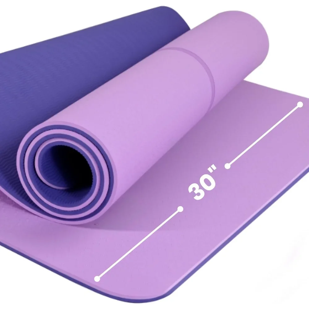 

Thick Yoga Mat 2/5" Thick W/Carrying Strap for Men & Women Non Slip Extra Wide and Long Fitness & Exercise Mat Home Gym Workout