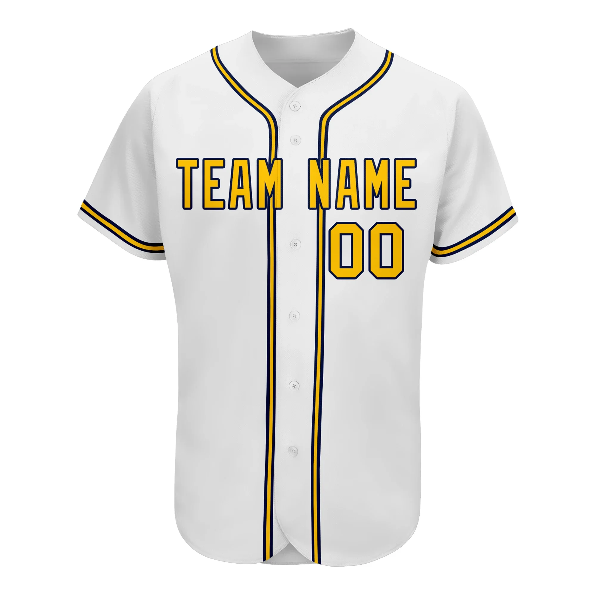 Custom White Baseball Jersey Printing Name Number Casual Street Big Size Game Training Breathable Baseball Shirt Men/Lady/Youth