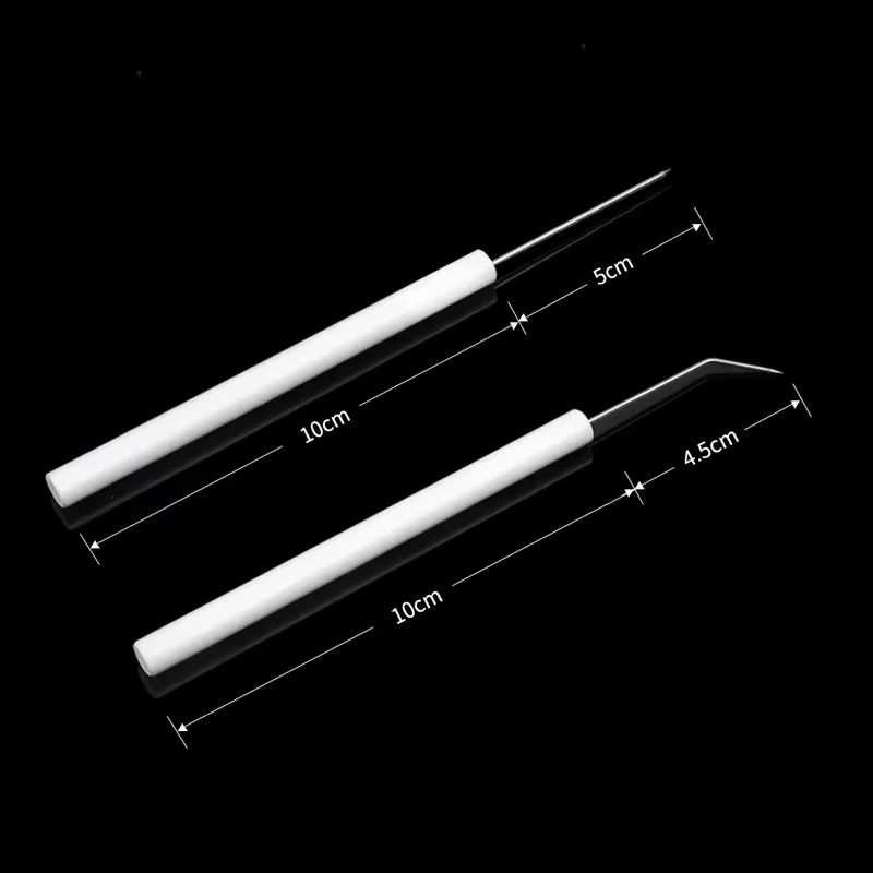 lab Dissecting Needle with Plastic Handle Straight Head & Elbow Head Inoculation Biology Animal Insect Laboratory Equipment
