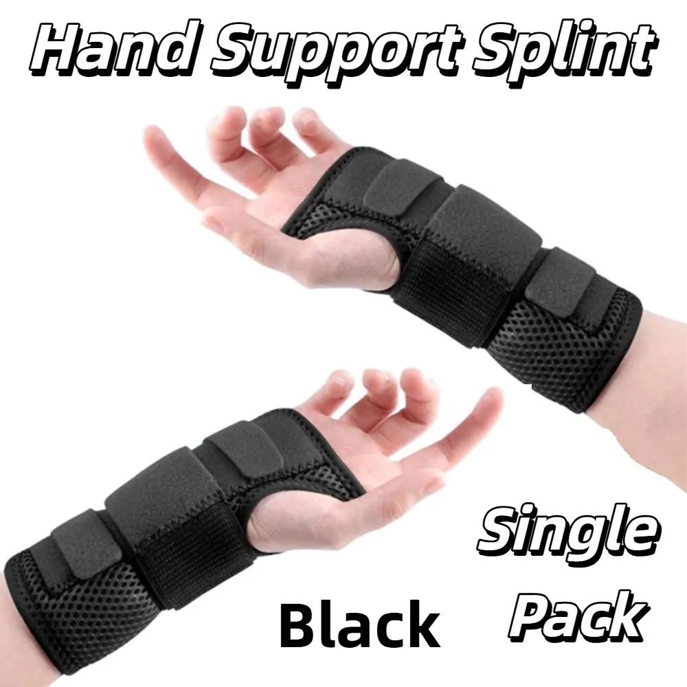 Wristband Adjustable Wrap Wrist Support Splint Breathable Black Wrist Stabilizer Portable Removable Hand Support Splint Men