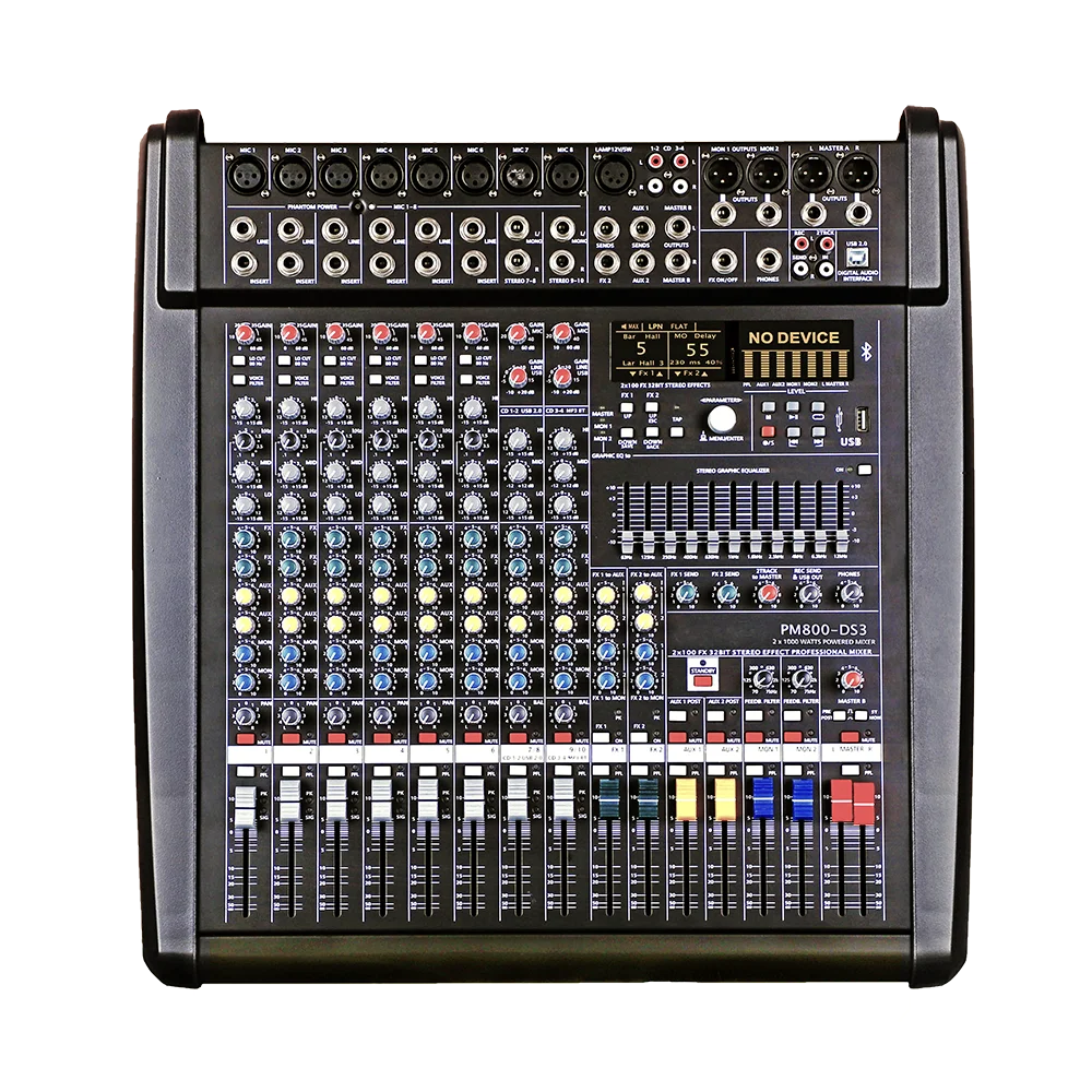 Powermate USB Bluetooth Mixer New CMS1000-3 PM800-DS3 Professional Power Mate Sound Mixer Mixing Console For Stage Performance