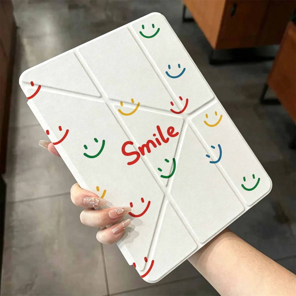 Smile Faces For iPad mini Air Pro 13 12.9 11 10.9 10.5 10.2 9.7 8.3 7.9 inch 5 6 7 8 th Transparent Pen slot Tablet Case