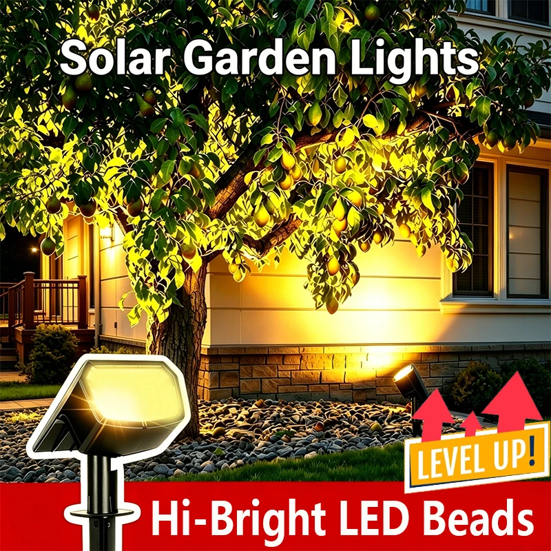 

2LED Solar Spot Light Outdoor Garden RGB Solar Landscape Spotlights Waterproof 3 Modes Wall Light Door Backyard Garage