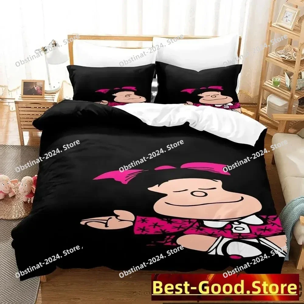 3D Print Mafalda Printed Bed Set Duvet Cover Pillowcase Bedding Set Bed Linen Sheet Quilt Cover Full Queen King Size