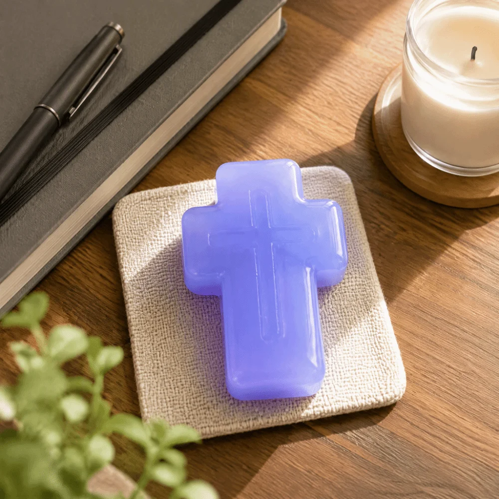 Super Soft Faith Cross Squishy Smooth Surface Slow Rebound Slow Rise Squishy DIY Craft Cross Pattern Fidget Sensory