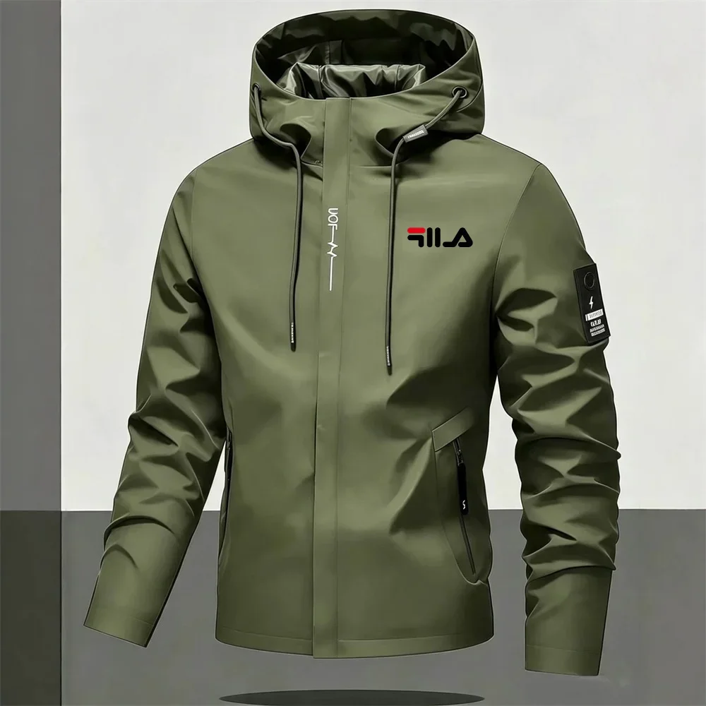 2026 Men's Waterproof Raincoat Hooded Lightweight Cycling Jacket Street Style Hiking Windproof Outdoor Leisure