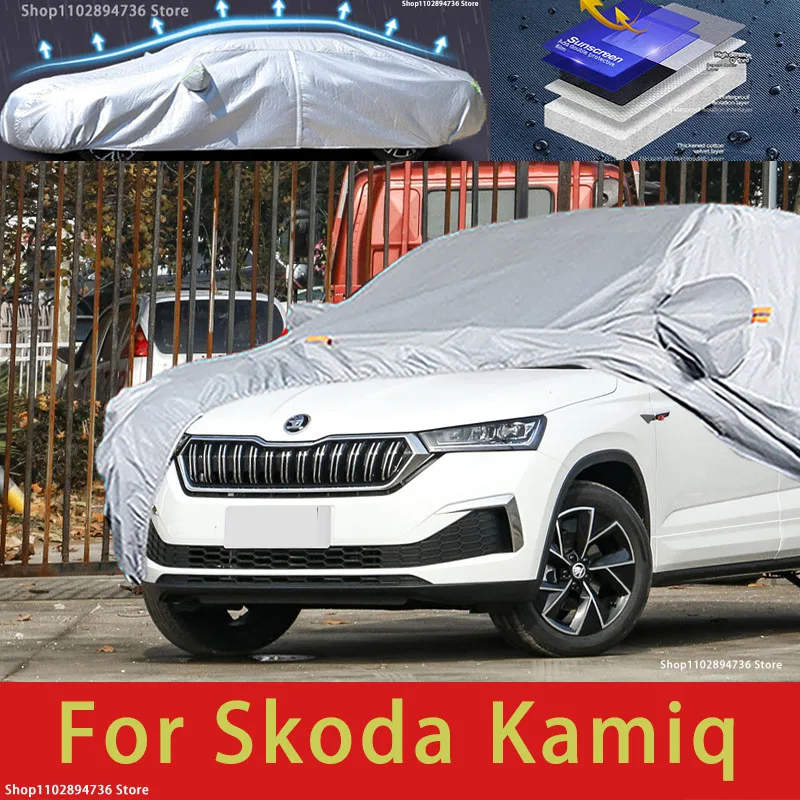 

For Skoda Kamiq Outdoor Protection Full Car Cover Snow Covers Sunshade Waterproof Dustproof Exterior Car accessories