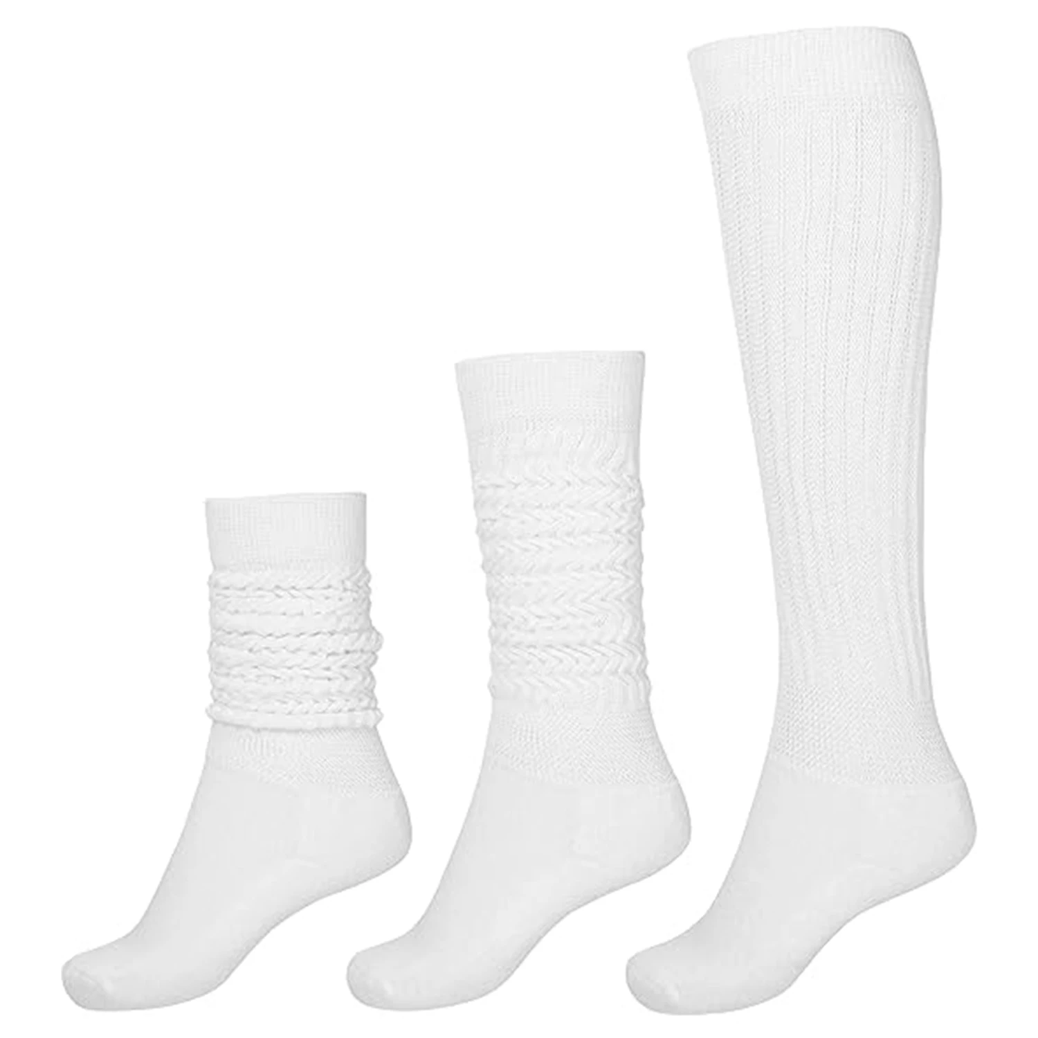 Socks Women Thigh High Boot Socks Soft Scrunch Socks- - Knee High Tube Scrunch Sock 3 Pairs