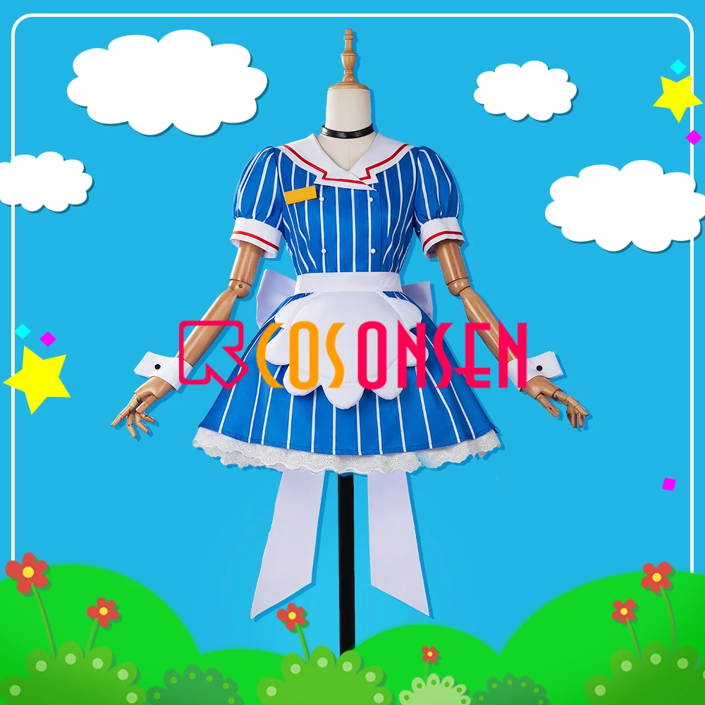 

Mesmerizer Miku Cosplay Costume JK Uniform Maid Dress Custom Made Halloween Cosplayonsen Blue Dress With Bowtie