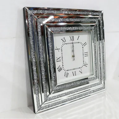 New Crystal Design Wall Clocks with Roman Numbers Quartz Silent Large Size Living Room Office Glass Use Wall Clock
