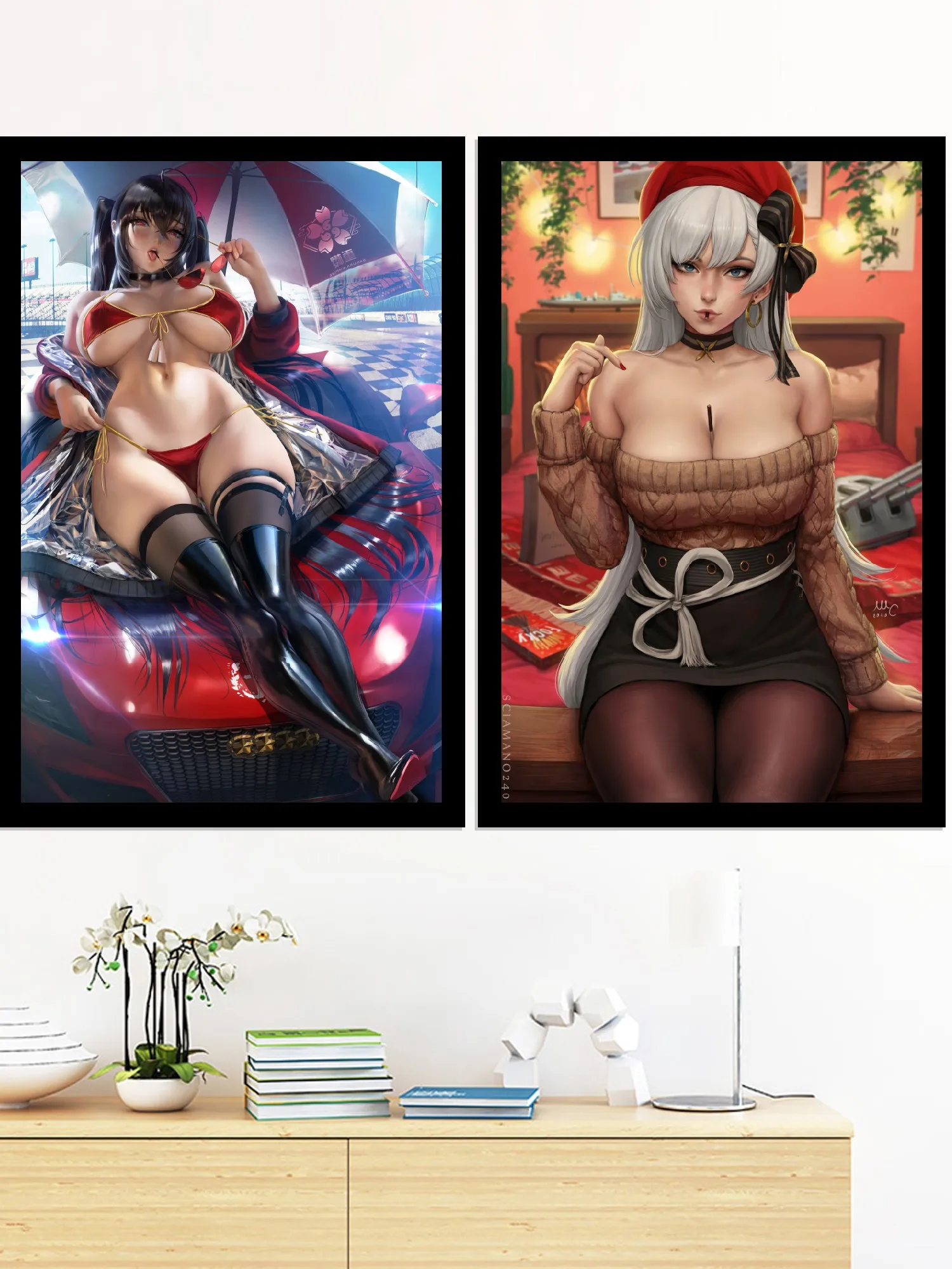 Belfast St Louis Taihou Atago Azur Lane Anime Game Art-Silk-Poster, Custom Prints, Decoration, For Living Room, Picture