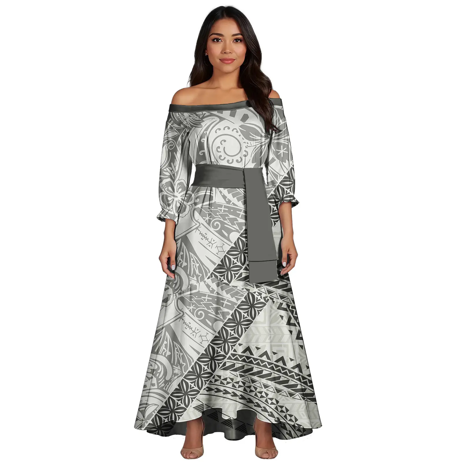 Abiti da festa eleganti per donna Pacific Island Art Abito a coda di pesce dal design hawaiano Abito lungo a sirena Abbigliamento polinesiano