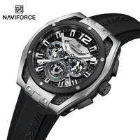 NAVIFORCE Luxury Business Man Wristwatch Waterproof 24 Hours and Date Display Quartz Watch for Men Sport Chronograph Reloj Homb