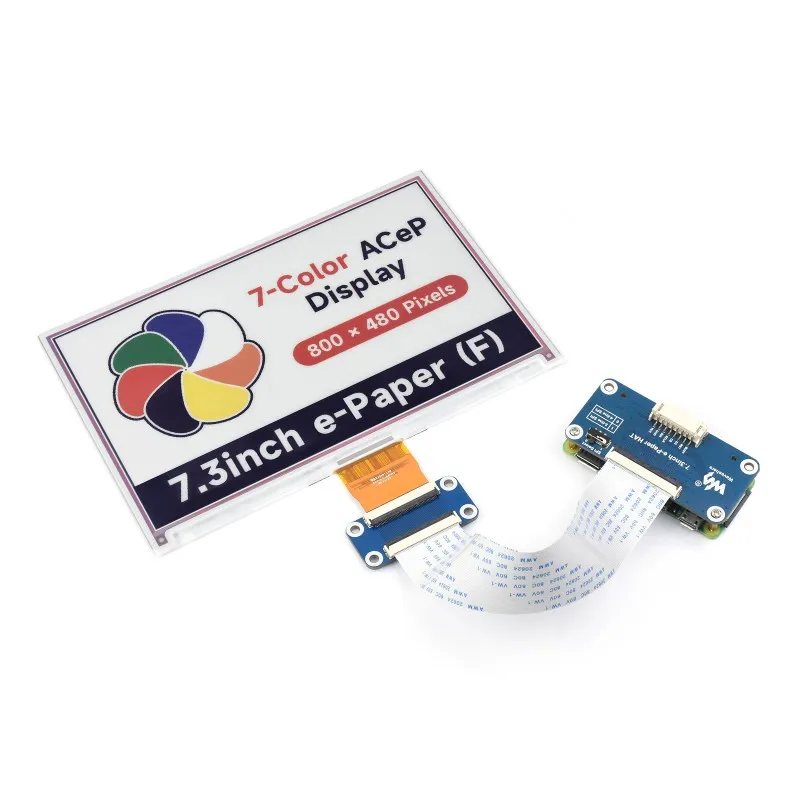 

7.3inch ACeP 7-Color E-Paper E-Ink Display Module, 800×480 Pixels, SPI Communication