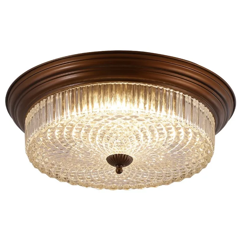 

American country ceiling lamp, bedroom retro round led master bedroom study balcony aisle lamp