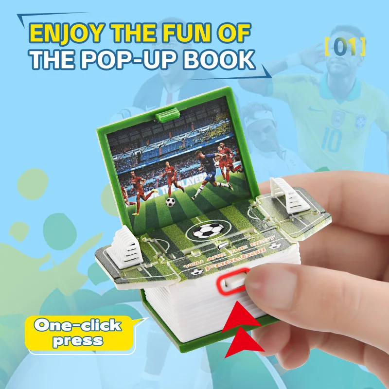 New Pop Up Book Keychain Hidden Football Basketball Field Finger Handheld Game Boy Birthday Gifts Backpack Pendant