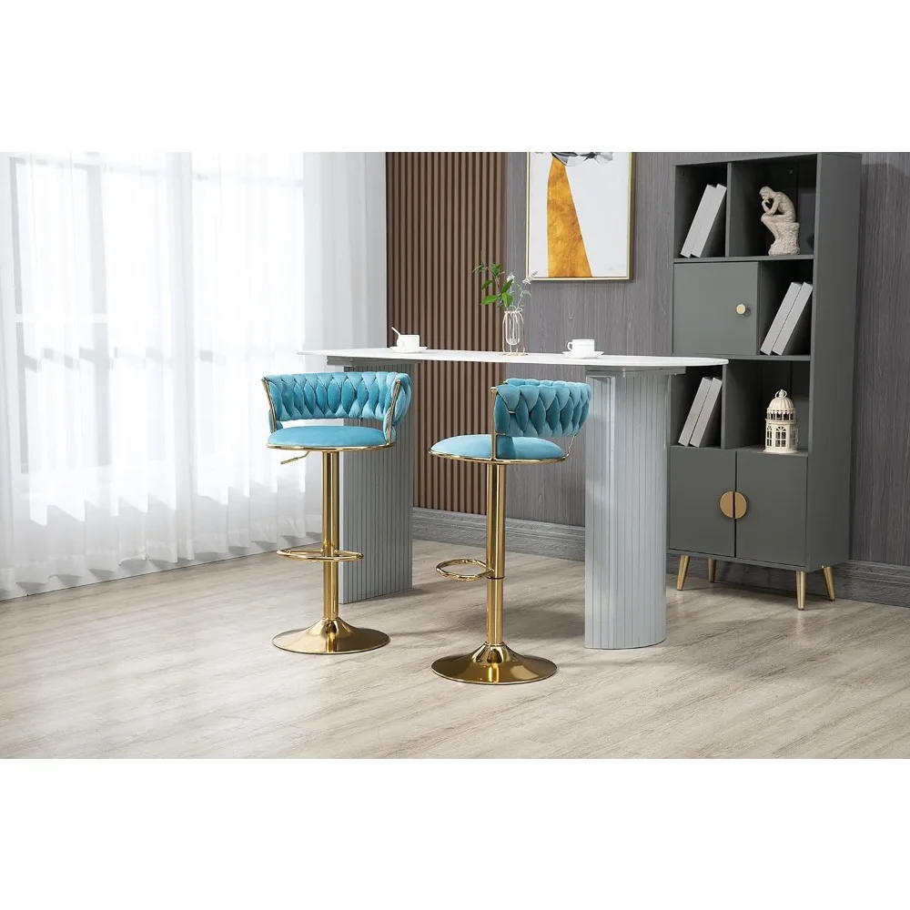 Taburete de bar, taburetes de bar giratorios de terciopelo, juego de 2) sillas de comedor, sillas para sala de estar, muebles, taburetes de bar