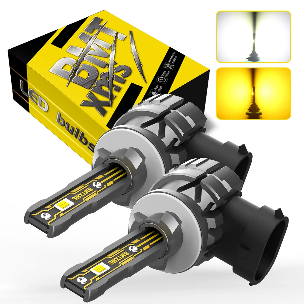 BMTxms 2PCS Canbus H11 H8 LED Fog Light Bulbs H10 H16JP H27 880 881 H27W LED H4 H9 9006 HB4 H1 H3 Car Driving Lamp White Yellow