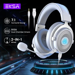 EKSA-E900 Pro verbesserte Gaming-Kopfhörer für PC/PS4/PS5/Xbox, 7,1 Surround-Headset-Gamer mit abnehmbarem Mikrofon