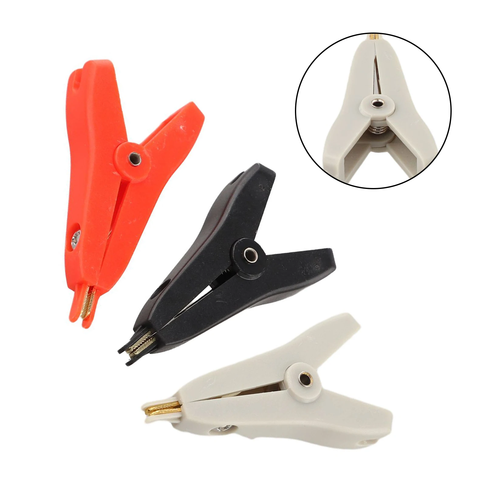 3PCS 10A Copper Test Clamps with Gold Plated Contacts and Saw Teeth for Precise Electrical Measurements 3PCS 10A