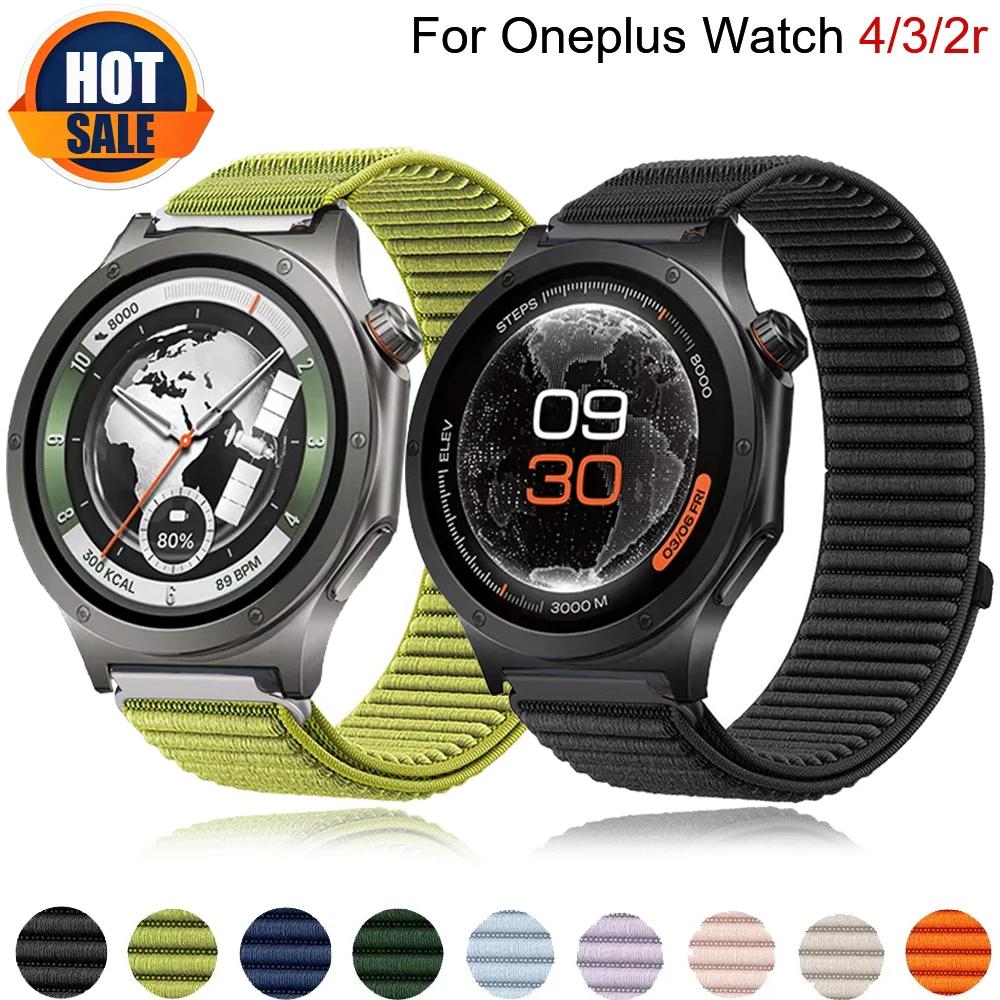 Спортивный нейлоновый ремешок для смарт-часов OnePlus Watch 4, 3, 2R, 2 (46 мм), аксессуары, браслет, ремешок для OnePlus Watch Lite (22 мм)