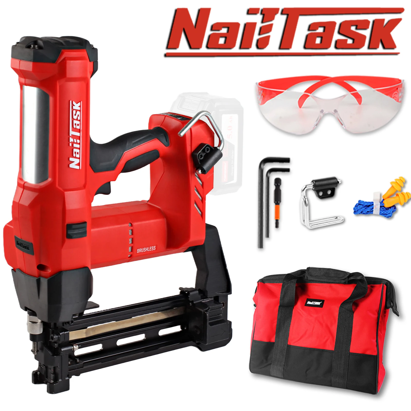 NailTask DCFS90 Cordless Electric Fence Stapler Brushless Motor Adjustable Depth for Livestock Enclosures Farm Fencing