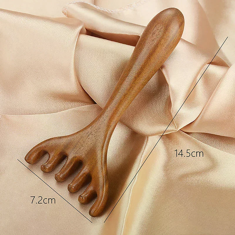 Body Meridian Massage Comb Resin Deer Antlers Wide Tooth Acupuncture Help Blood Circulation Anti-static Smooth Hair
