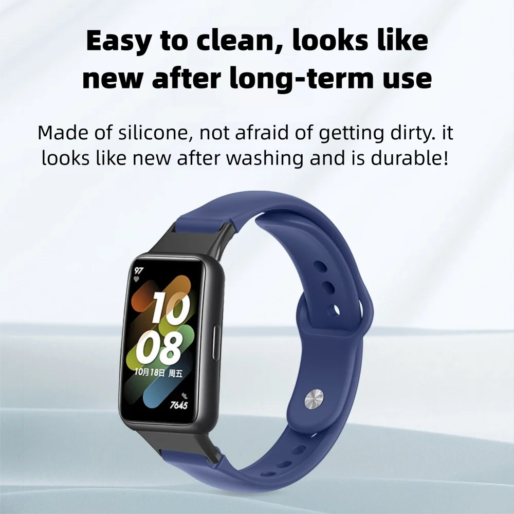 Huawei HUAWEI Band 7 용 시계 스트랩(리버스 버클 포함) 퀵 릴리스 Sweatproof 실리콘 교체 Smartwatch 밴드 남성 여성