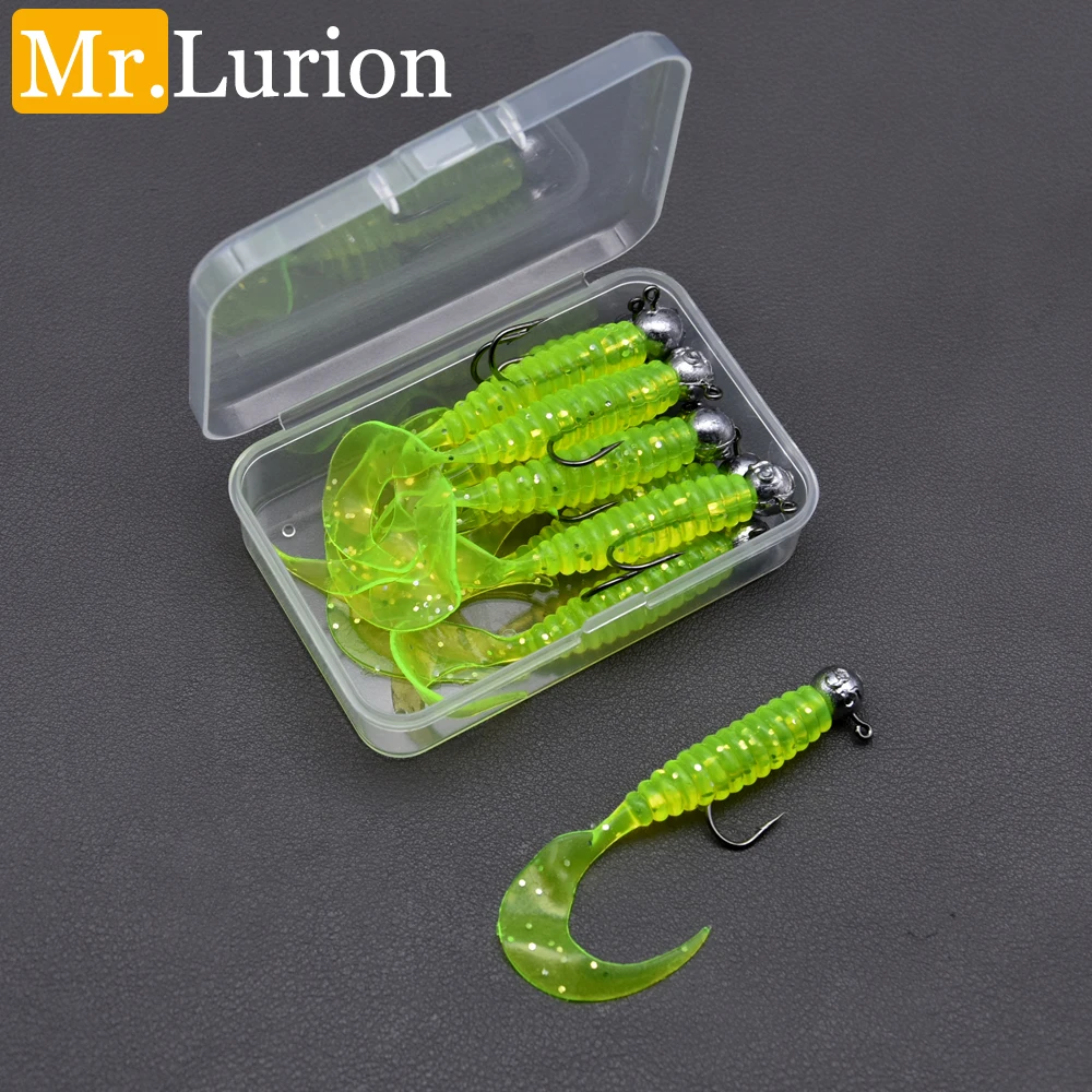 Fishing Lure Soft Plastic - Mr.Lurion 10 ชิ้น/กล่อง เหยื่อปลอมแบบหนอน 6 ซม.