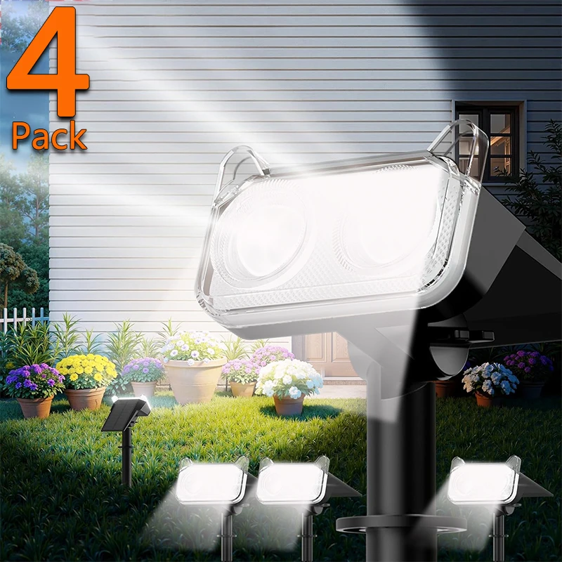 

Solar Spotlights Outdoor Waterproof Landscape Path Lights Dusk to Dawn Lighting 2 Brightness Modes for Garden Pathway Tree