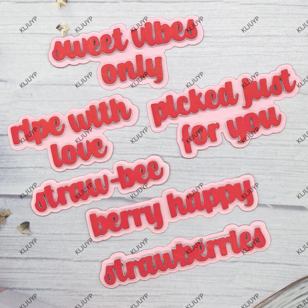 KLJUYP Strawberry Sentiments Metal Cutting Dies Stencils for DIY Scrapbooking/album Decorative Embossing DIY Paper Cards
