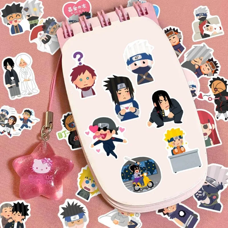 48 ชิ้น Naruto Graffiti สติกเกอร์สําหรับชายหญิง Kawaii Sasuke กระเป๋าเดินทางแล็ปท็อปคู่มือสติกเกอร์ตกแต่ง Kakashi Manga สติกเกอร์