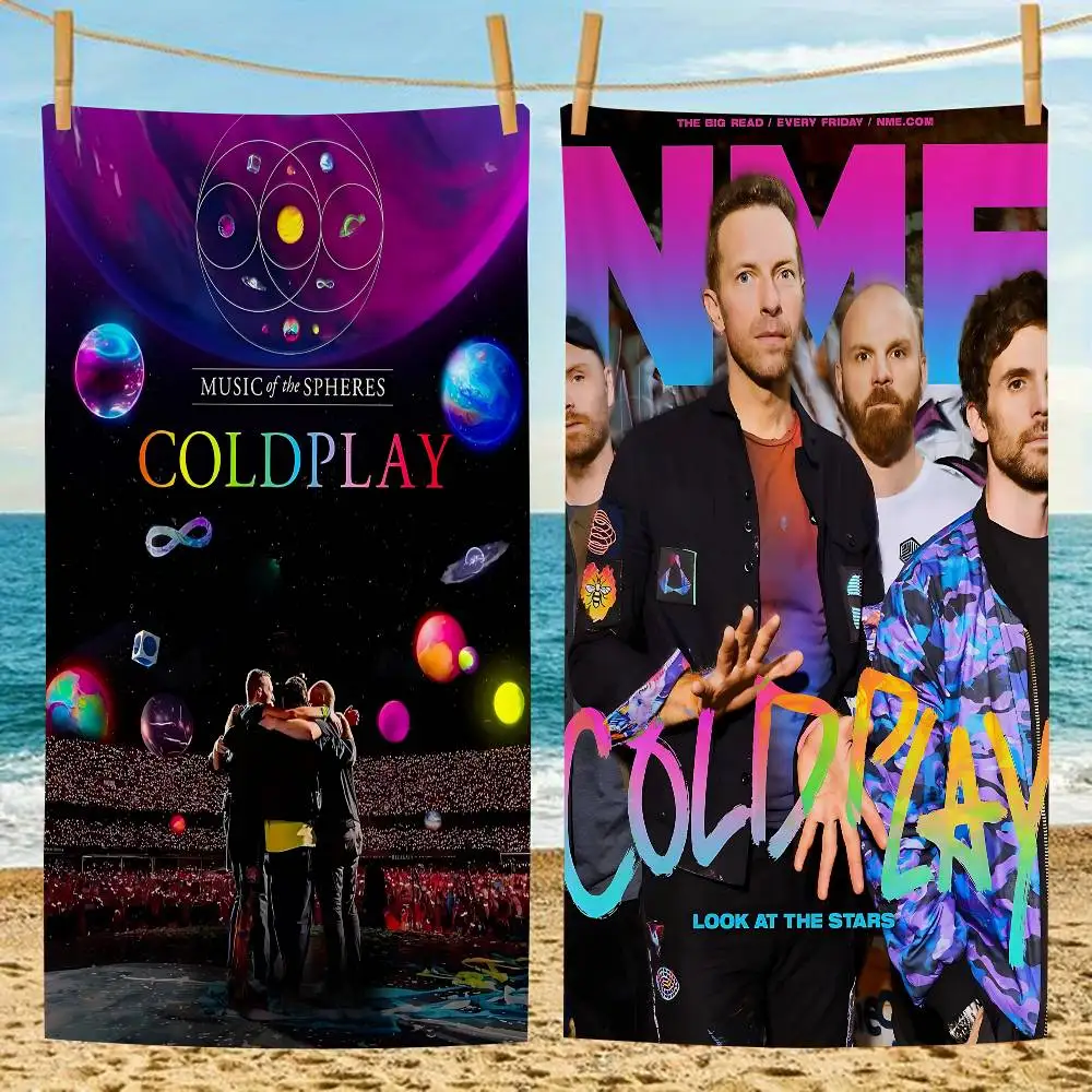 Pop Rock Band C-Coldplay Microfiber Blanket Quick Drying Beach Towels Oversized Printing Super Absorbent Pool Towel Blanket