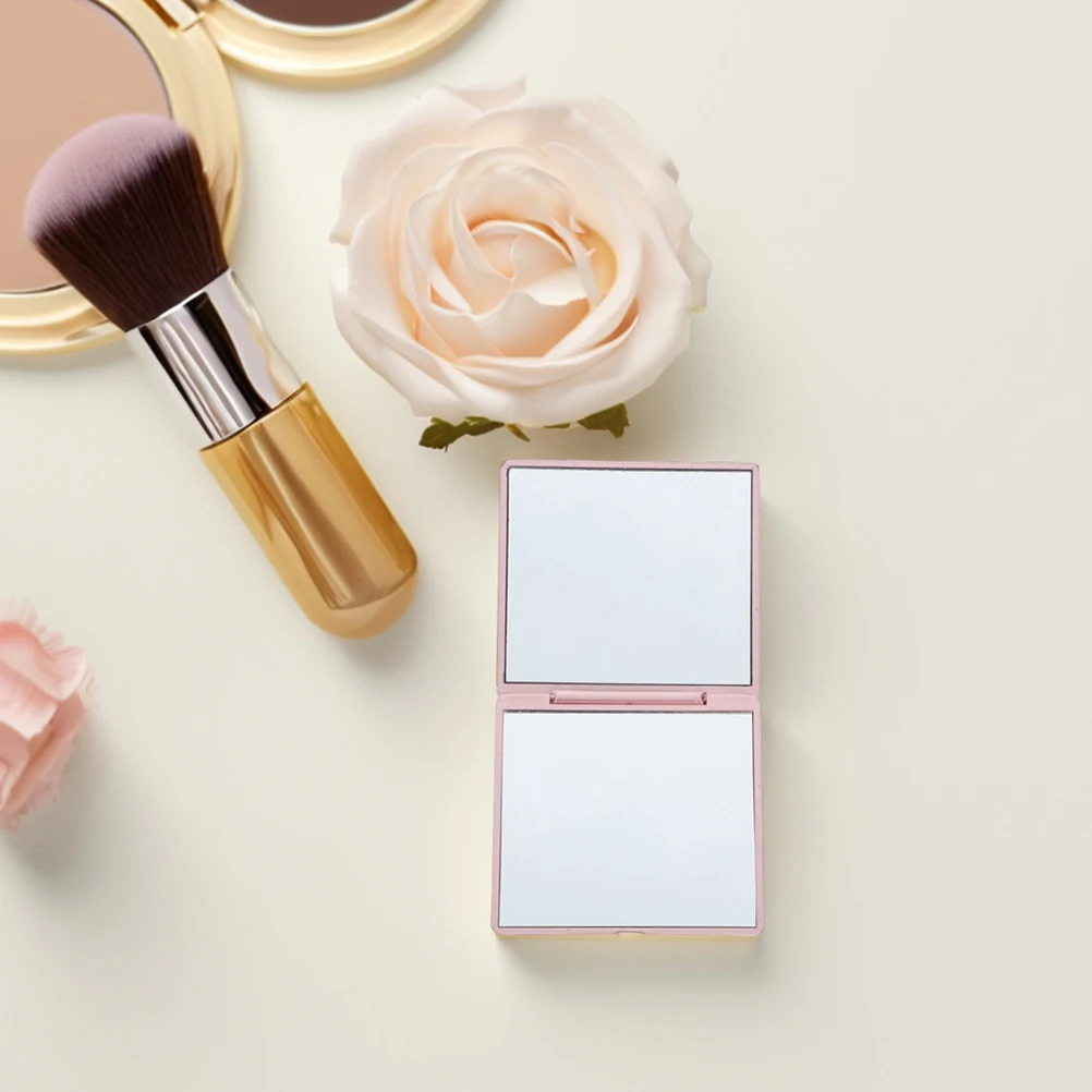 

Portable Foldable Compact Magnifying Makeup Mirror Small Rose Pattern Purse Mirror for Women Purse