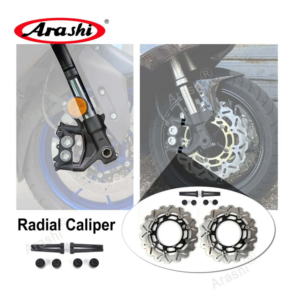 Arashi 298mm Oversize CNC Front Brake Disc Rotors For YAMAHA XP