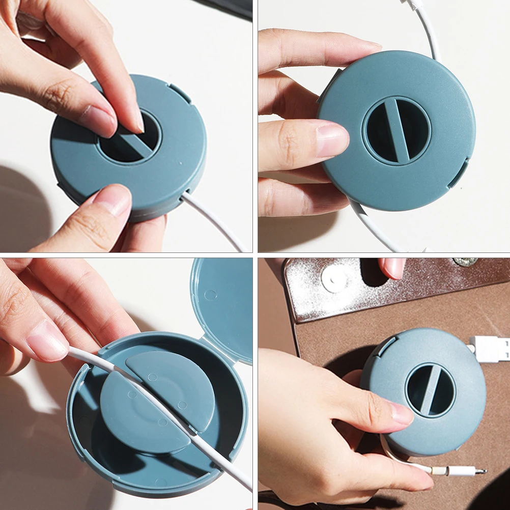 

6pcs Cable Organizer Durable Plastic Storage Box for Cords Earphone Wire Processor Desk Tidy Lightweight Circular Winding Zero