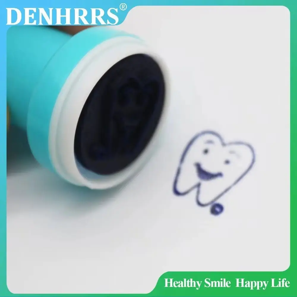 Tooth Smiling Shape Stamper Cute Dentist Gift for Kid Children Colorful Cartoon Stamp 10Pcs/Pack