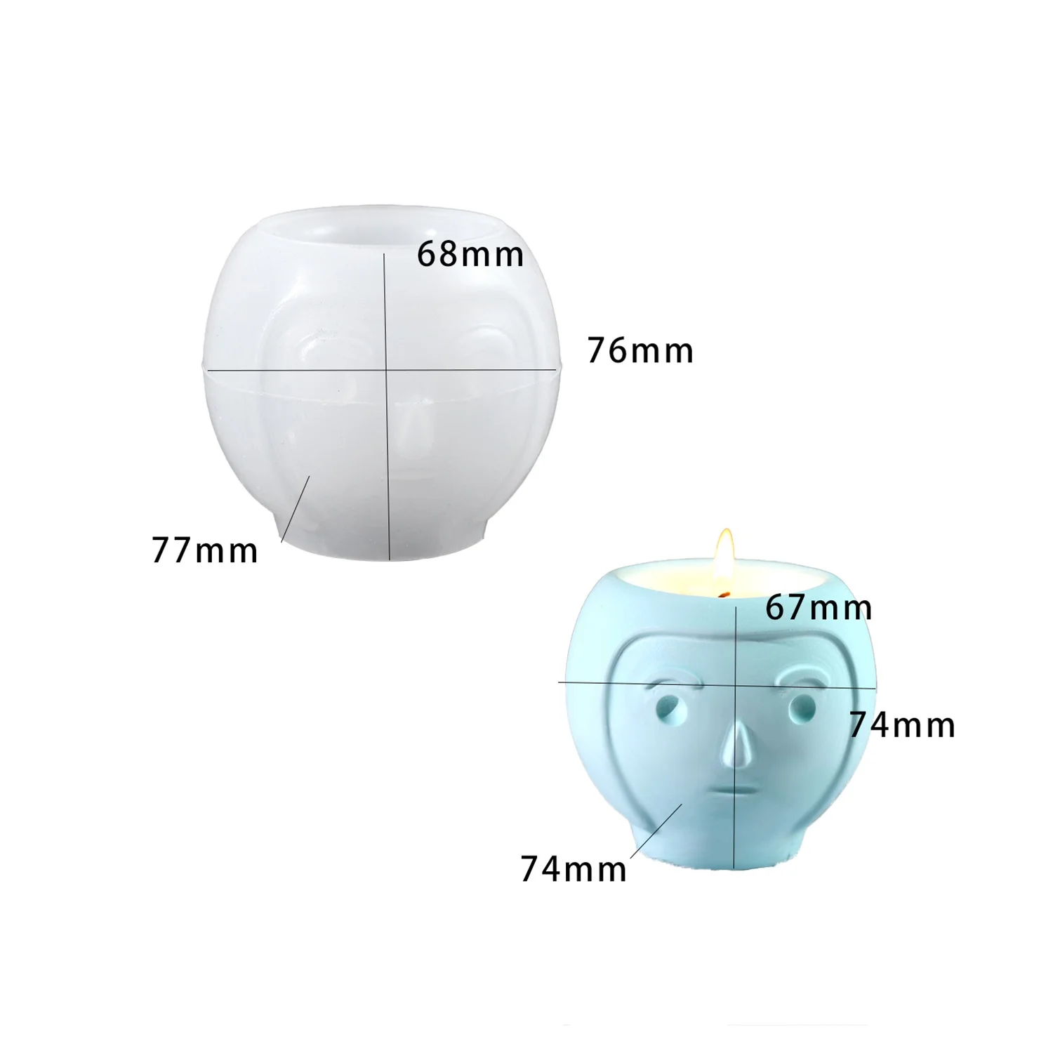 DIY resin mold facial expression candle holder silicone mold succulent plaster flower pot mold