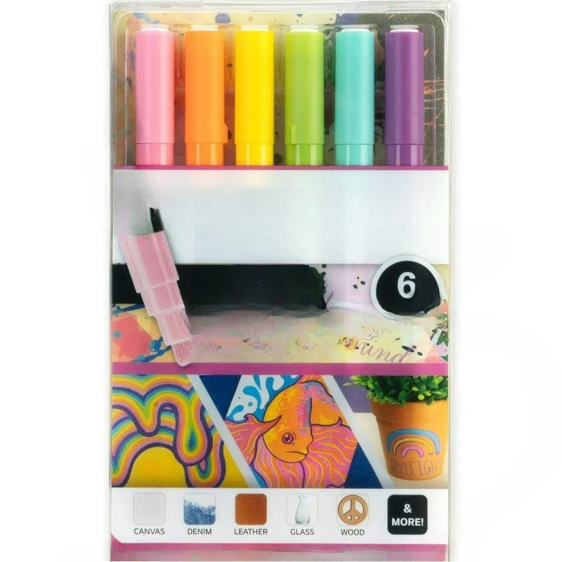 6 Piece Acrylic .Hue Markers