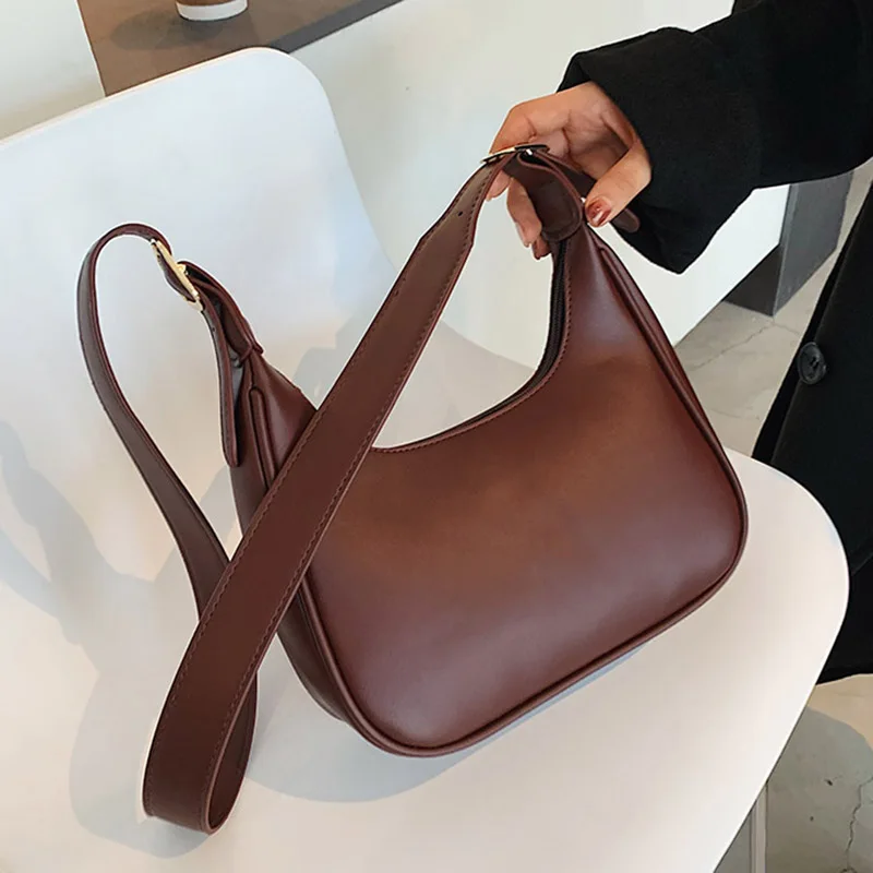 HOCODO Fashion Shoulder Bags For Women 2022 Casual Crossbody Bags For Women Pu Leather Solid Color Simple Handbags Women\'S Bag