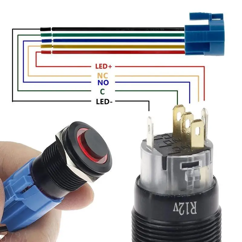 573a 22mm 방수 방해 래칭 파워 메탈 푸시 푸시 버튼 스위치 스위치 스테인리스 스틸