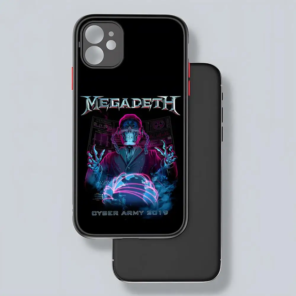 MINISO-Rock Megadeth Music Phone Case Matte Transparent For 16 15 IPhone 12 11 13 Pro Max X XR 8 Plus Back Cover