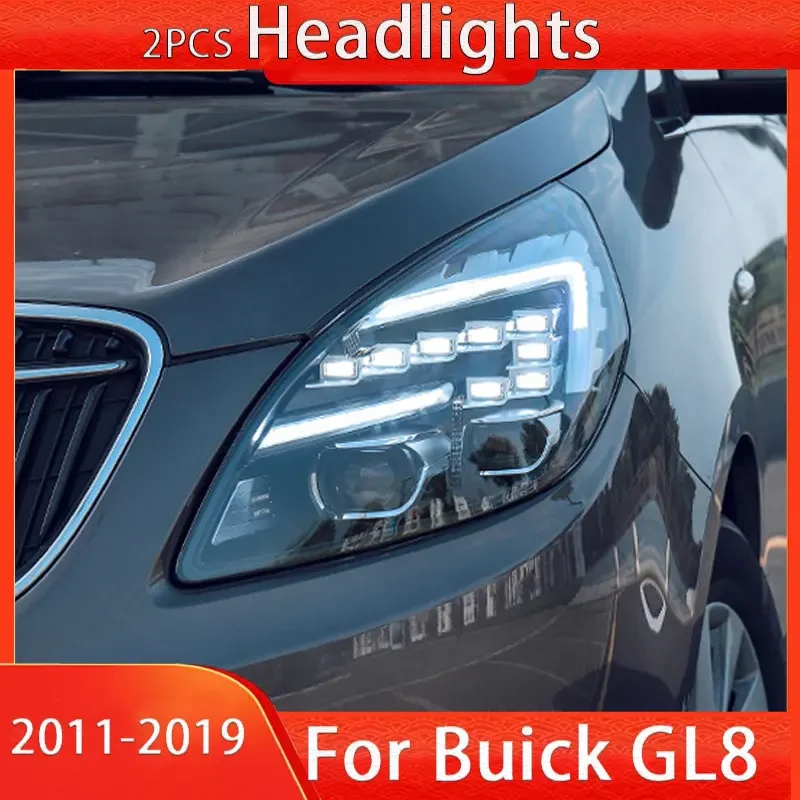 

Фара для Buick GL8 2011-2019, фары Plug and Play со светодиодными DRL, фары с динамическим поворотным проектором