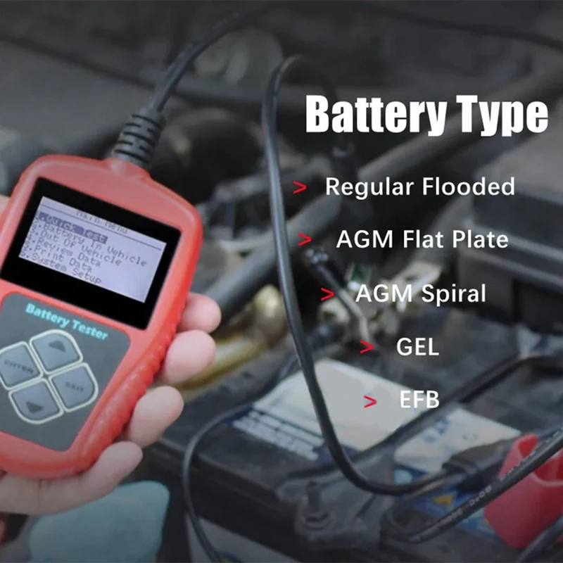 BA101 Car Battery Tool Battery Analyzer 12V 100-2000CCA Battery System Detect Auto Load PK KW208