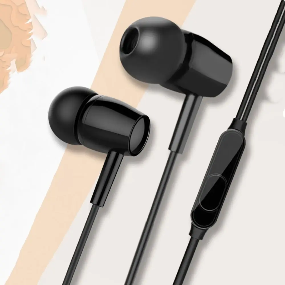 Portable 3.5mm Earphones In Ear High Definition Headphones Noise Canceling Deep Bass Wired Headset For Mobile Phones