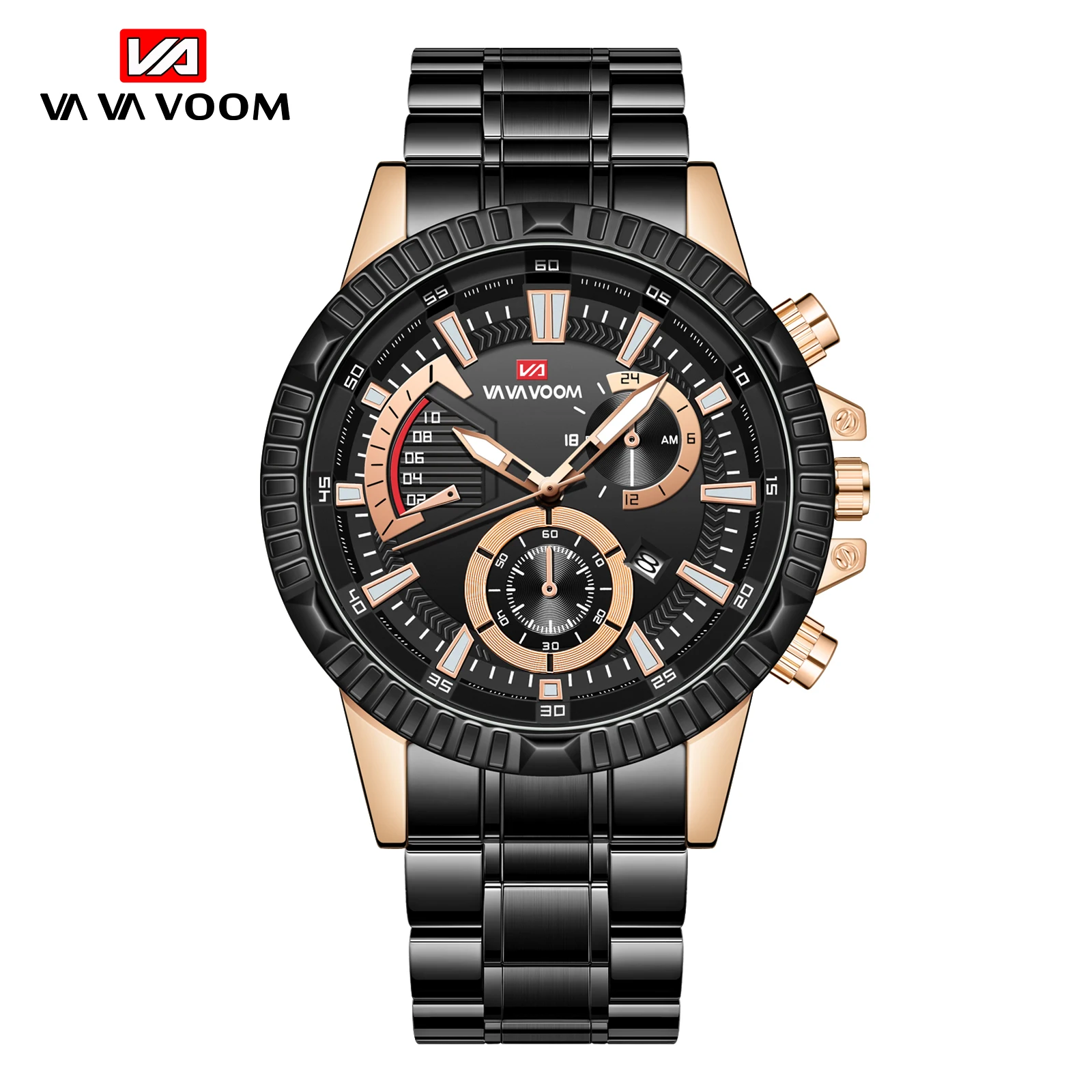 

2022 New High Quality Stainless Steel Strap 3ATM Waterproof Wrist Watch Business Style Elite Men Sports Original Calendar Watch