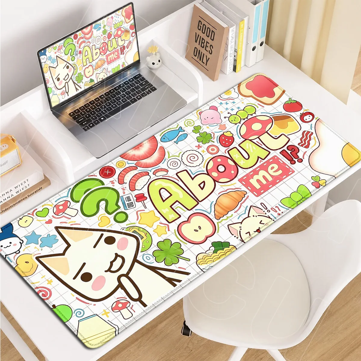 Große Gamer-Tischdekorationsmatten Kawaii Toro Inoue Katze Cartoon-Mauspad Rutschfester Laptop-Tastaturteppich PC-Gummi-Zubehör – Detail 3